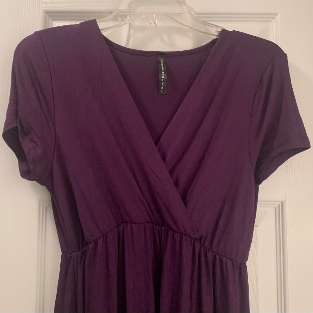 Eggplant v-neck empire waist maxi dress